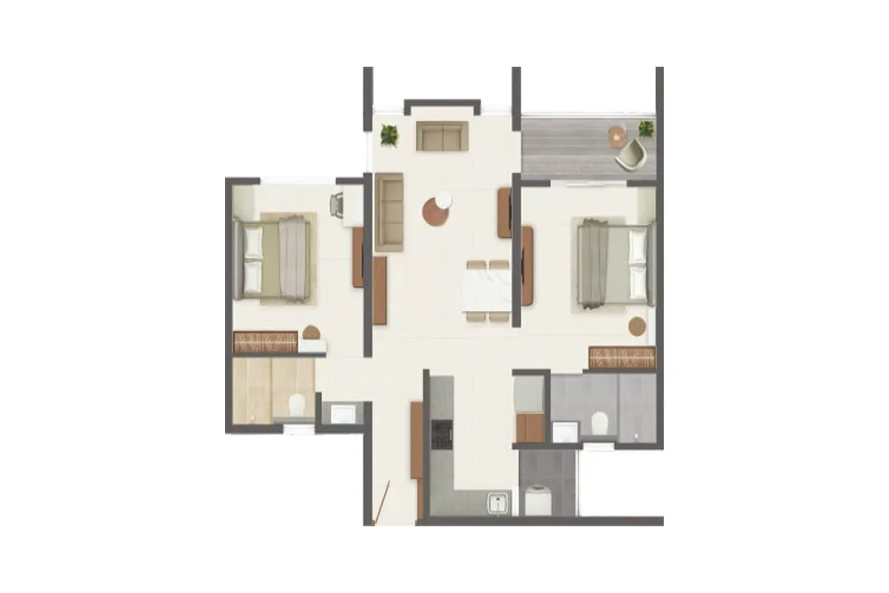 2 BHK Floor Plan