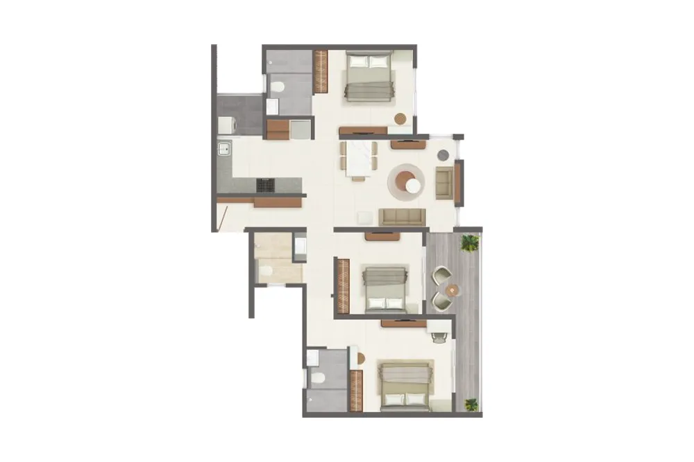 3 BHK Floor Plan